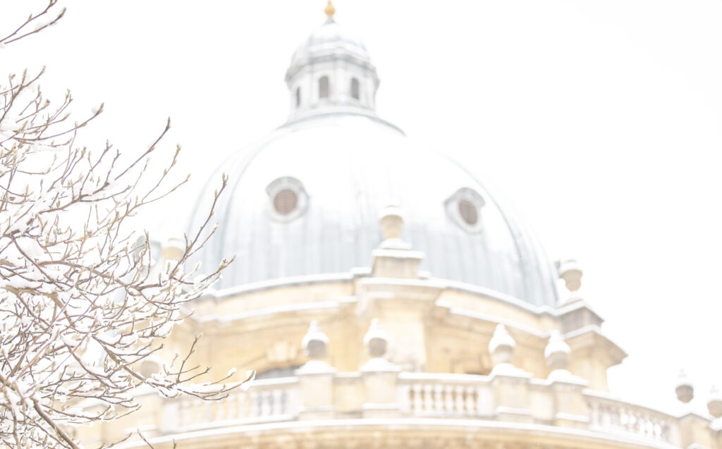 Radciffe Camera - Oxford University - with snow close up